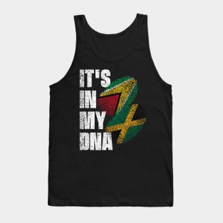 Jamaican And Guyanese Mix DNA Flag Heritage Tank Top